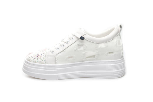 豪麟名鞋奥莱迪嘉女装进口布料潮搭小白鞋DJXXA21WX010白色  原价1660元 商品图1