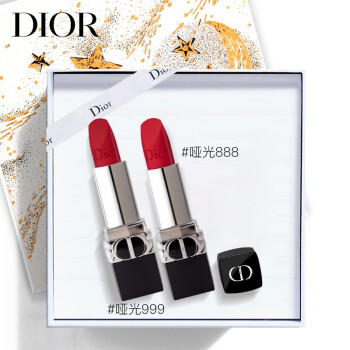 【过年不打烊】迪奥Dior2支装口红礼盒(全新烈艳蓝金唇膏丝绒999传奇红+丝绒720豆沙红棕 新年礼物送女友） 商品图4