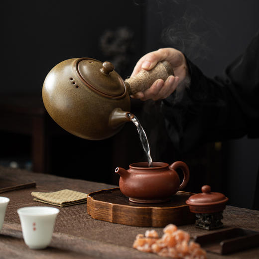 「耐高温可干烧侧把壶整套功夫煮茶泡茶器」碳炉 风炉 小火炉 炭烧炉 商品图2