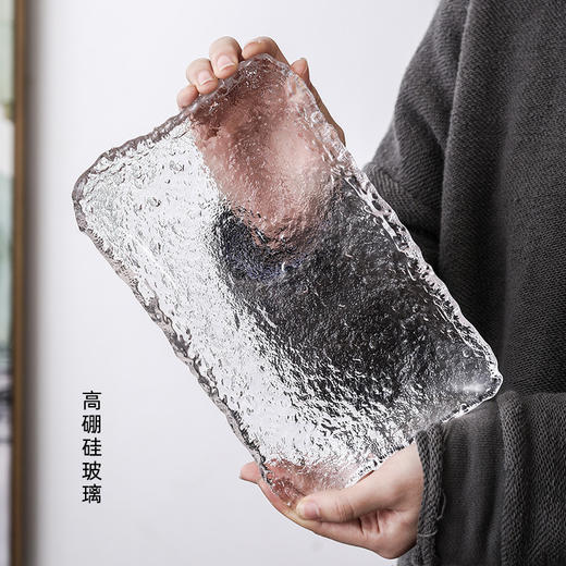 「玻璃果盘 」日式简约茶点盘 现代客厅家用大小号水晶果碟 茶道零食盘 商品图2