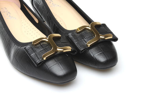 豪麟名鞋奥莱迪嘉女装牛皮革意式柔美皮鞋DJCMO12WP214黑色 原价1460元 商品图3