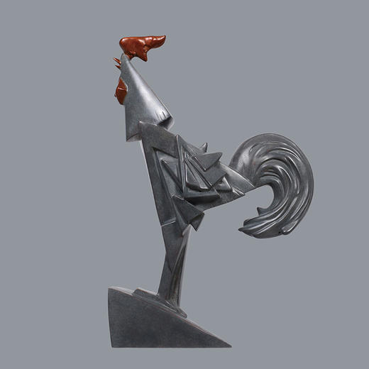 宇达青铜全铜十二生肖  鸡摆件《破晓》著名雕塑家吴卓作品  高44.5cm 商品图0