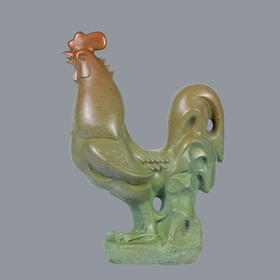 宇达青铜全铜十二生肖  鸡《鸿运当头》著名雕塑家罗志奇作品   高46cm