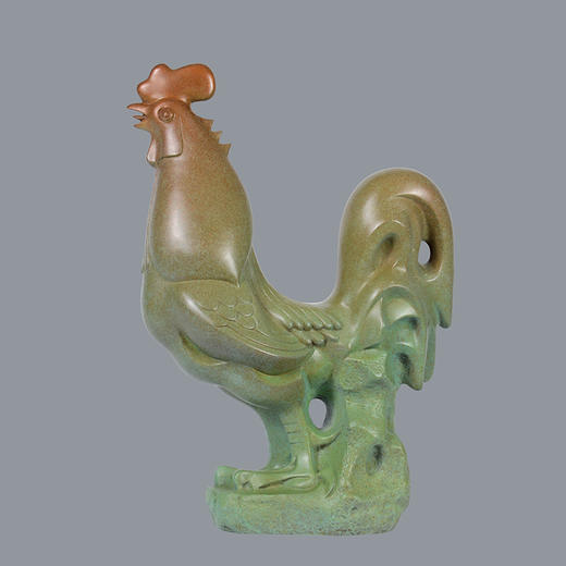 宇达青铜全铜十二生肖  鸡《鸿运当头》著名雕塑家罗志奇作品   高46cm 商品图0