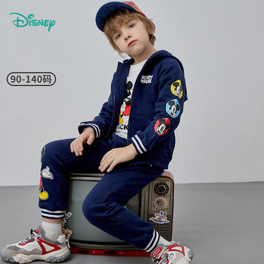 迪士尼童装男童套装酷炫米奇外套套装3件套秋冬新品 商品图4