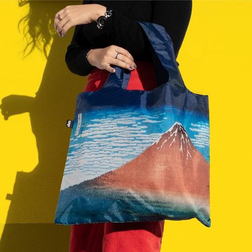 德国LOQI x 葛饰北斋 浮世绘 富岳三十六景 万用环保袋 再生环保材料 单肩可折叠 旅行大容量 防泼水 超轻50g可承重40斤  神奈川冲浪里 御殿山 红富士山 商品图4