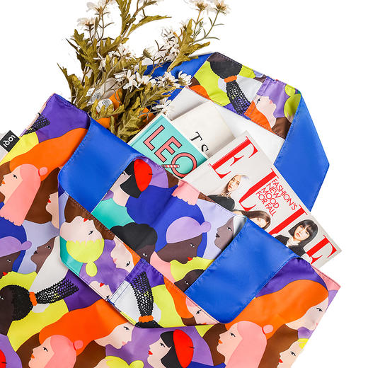 德国LOQI x Millecent Glitter Power 艺术系列 万用环保袋 全新再生环保材料 单肩可折叠 旅行大容量 防泼水 超轻50g可承重40斤 姐妹 玛塔猴子 商品图3