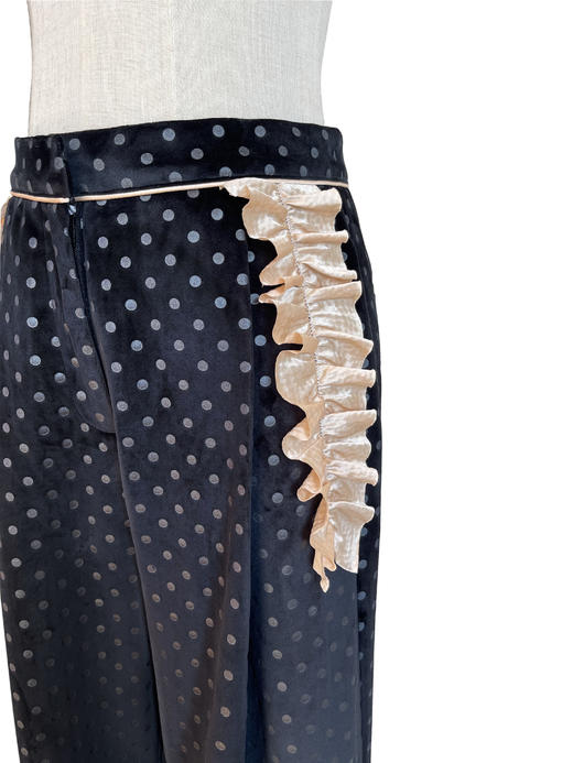 TYNVIE 花边袋口阔腿裤 - 黑丝绒 商品图5