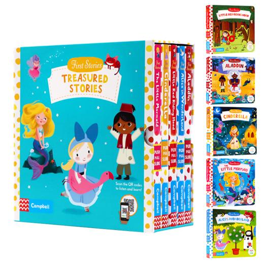 First Stories Busy系列5册童话篇 英文原版绘本 Alice in Wonderland 爱丽丝梦游仙境 灰姑娘 幼儿童话启蒙机关操作纸板书 英语版 商品图4