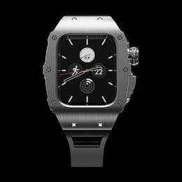 Apple Watch S9 高端改装套件  钛合金/黑色表带