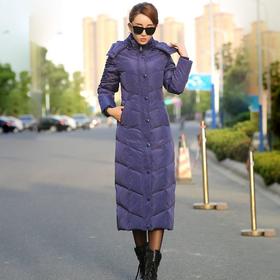 YR-MSLP211230新款时尚优雅气质修身过膝长款白鸭绒羽绒服外套