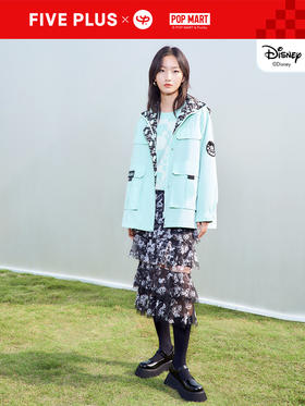 FIVE PLUS2022新款女春装泡泡玛特联名风衣女夹棉内胆外套连帽潮 2WN1040400