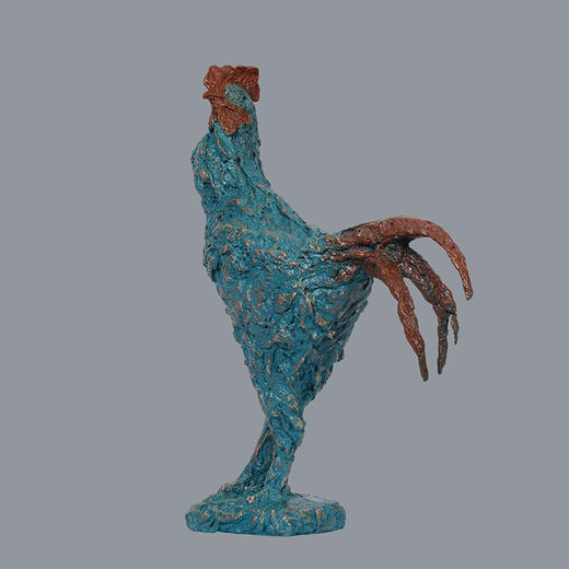 宇达青铜全铜十二生肖  鸡摆件《欲晓》著名雕塑家孙绍群作品  高47cm 商品图0