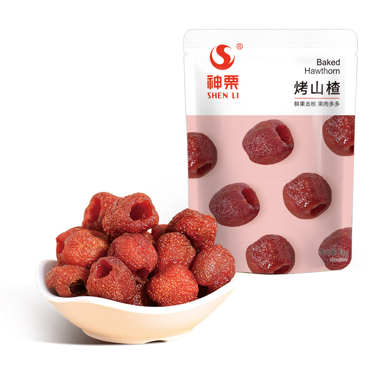 神栗河北承德手工去籽空心原味烘烤山楂蜜饯果脯儿童零食开胃88g*3