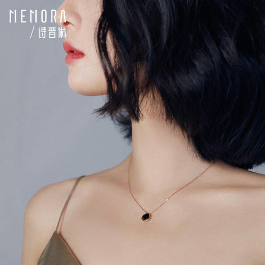 【积分抵值】时光印记系列玫瑰18K金钻石贝母玉髓项链双面戴套链三色可选DN0454 商品图1