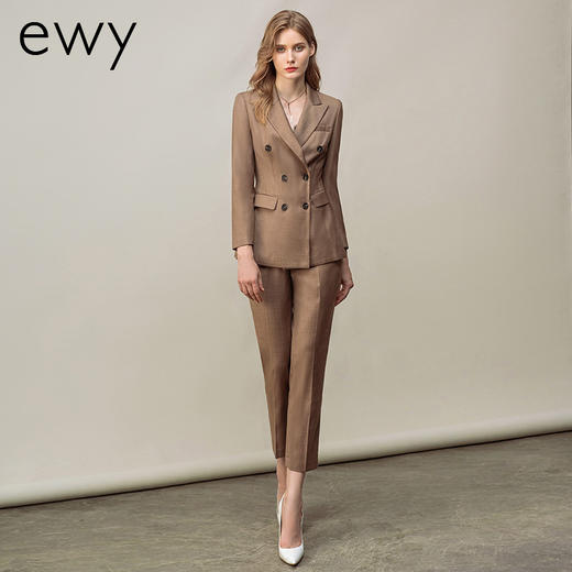 卡其色职业装女时尚气质女神范西装套装上班面试总裁正装工作服 商品图0