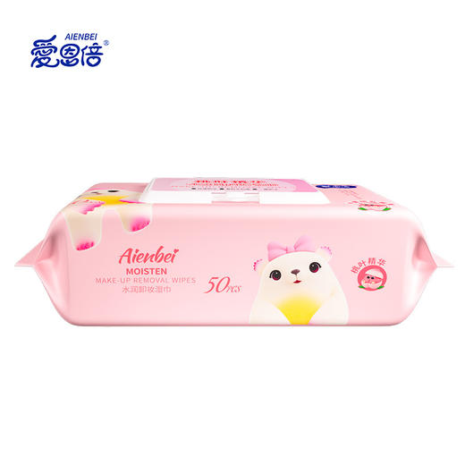 爱恩倍 桃叶精华水润卸妆湿巾脸部深层清洁温和无刺激50片*3包 商品图3