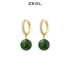 ZEGL复古玉石耳环女小众设计感高级气质耳钉耳扣秋冬过新年耳饰品 商品缩略图1