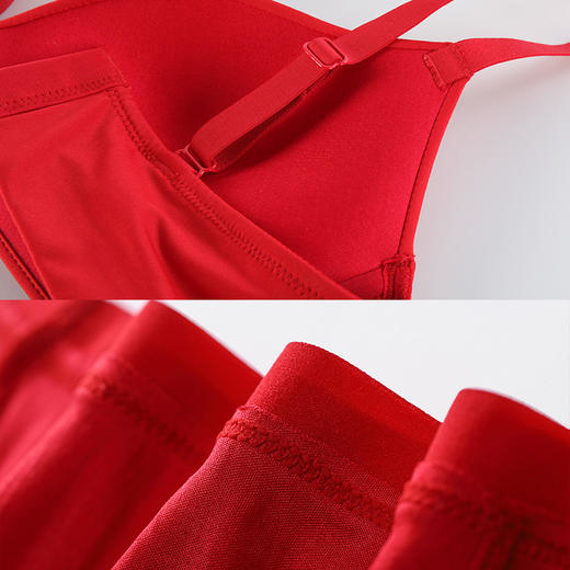 金三塔红色内衣套装 │ 双层桑蚕丝里料，简约设计永不过时，舒适过大年 商品图4