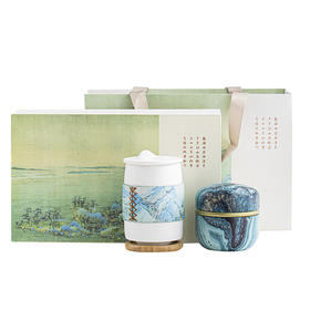 千里江山国风办公杯套装