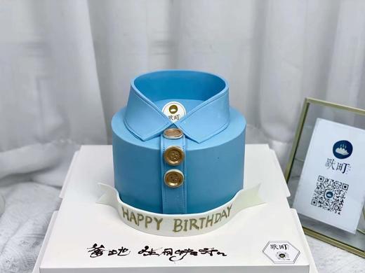 绅士领袖翻糖蓝色蛋糕 商品图0