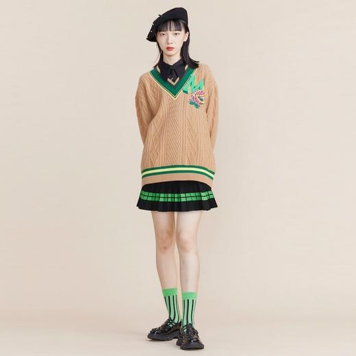 MIIDII谜底2022春新款俏皮百褶裙针织裙学院风毛线裙221MZ0313 商品图3