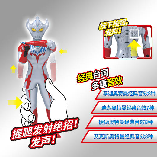 【必杀系列】灵动创想正版奥特曼发声发光公仔 必杀可动变形 有趣互动 新颖好玩 商品图4