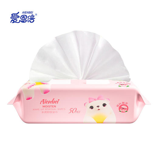 爱恩倍 桃叶精华水润卸妆湿巾脸部深层清洁温和无刺激50片*3包 商品图1