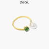 ZEGL玉石戒指女轻奢小众设计精致高级感指环复古装饰食指开口戒指 商品缩略图1