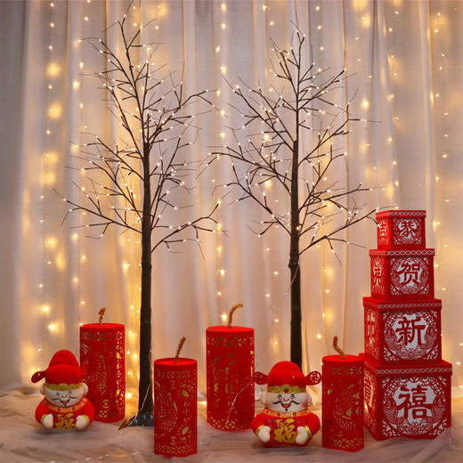 元旦新年美陈布置灯树春节场景布置摆件元旦酒店大厅过年装饰家用 商品图4