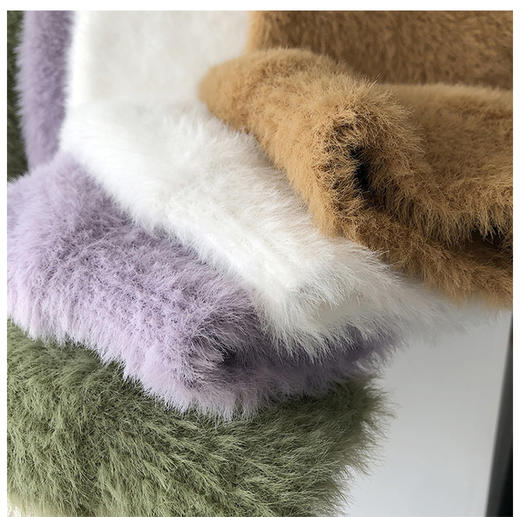 “毛茸茸特辑”仿貂绒针织圆领毛衣&家居裤套装 商品图7