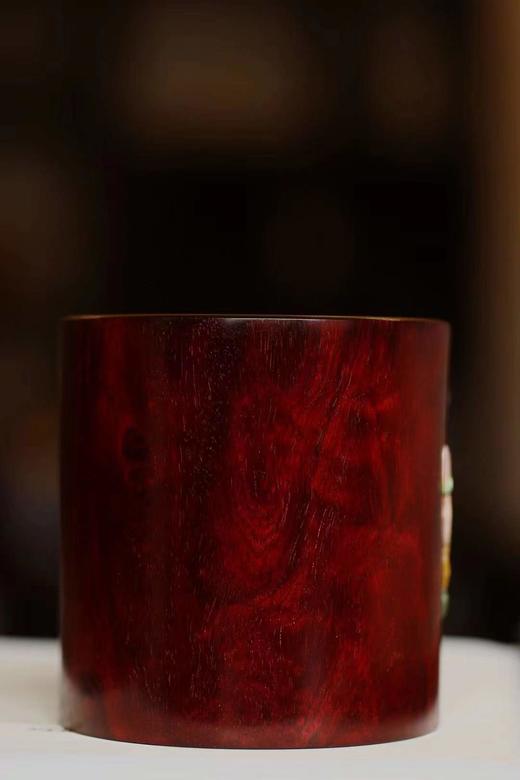 小叶紫檀【玉兰花】笔筒 商品图4