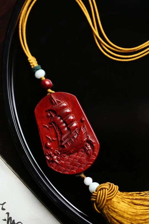 小叶紫檀【一帆风顺】车挂 商品图1