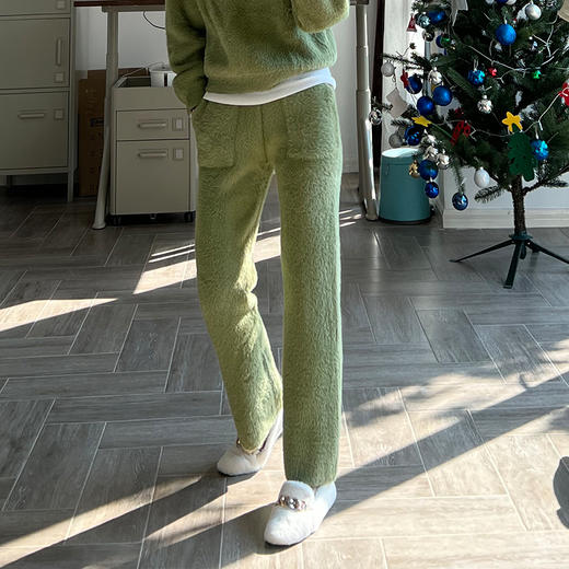 “毛茸茸特辑”仿貂绒针织圆领毛衣&家居裤套装 商品图6