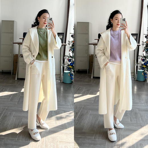 “毛茸茸特辑”仿貂绒针织圆领毛衣&家居裤套装 商品图2