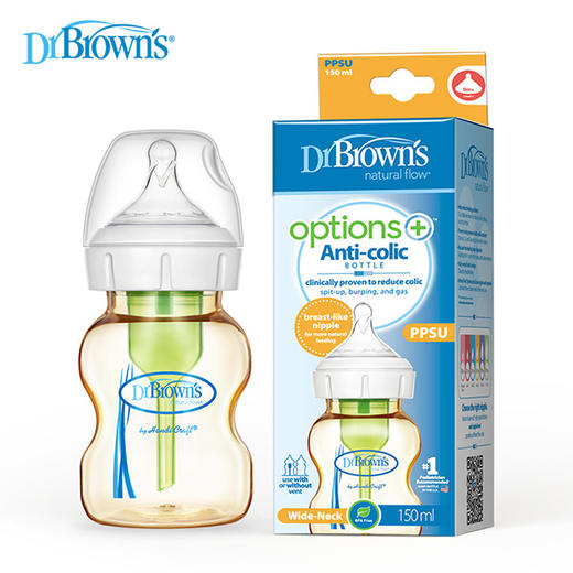 DrBrowns布朗博士爱宝选PLUS 5安士PPSU宽口婴儿奶瓶WB51610-CH 商品图0