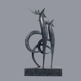 宇达青铜全铜十二生肖鸡摆件《东方欲晓》著名雕塑家朱勇前作品 高55cm