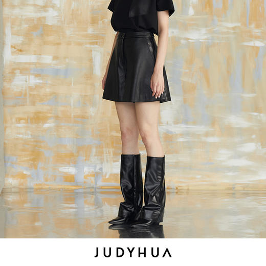 JUDYHUA 皮质短裤 商品图1