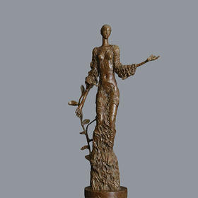 宇达青铜摆件 魏小明作品《爱心女神》艺术装饰摆件  高51cm