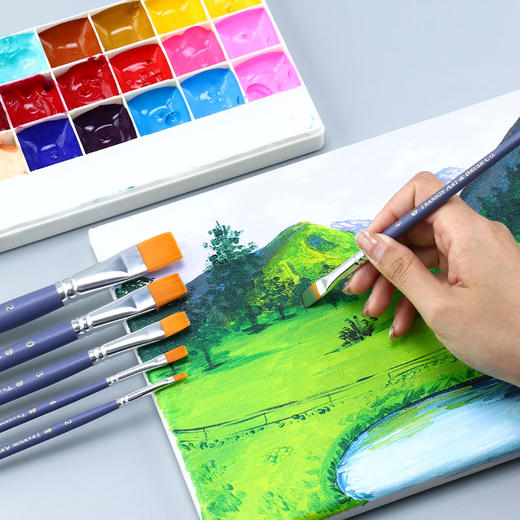 中盛画材 810尼龙紫色短杆 水粉笔/油画笔/丙烯笔/水彩笔批发 商品图5