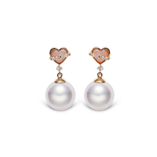 美裕 一见倾心 18k金 海水珍珠耳钉 8-8.5mm白 104724 商品图0