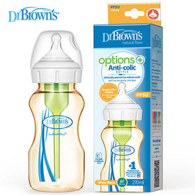 DrBrowns布朗博士爱宝选PLUS 9安士PPSU宽口婴儿奶瓶WB91610-CH