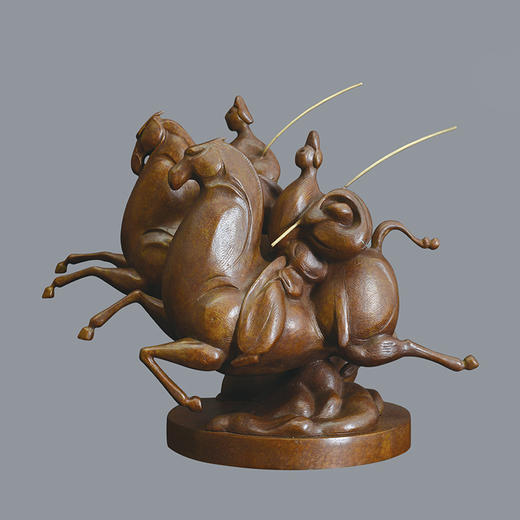 宇达青铜摆件 李森作品《风入四蹄轻》艺术装饰摆件  长47cm 商品图0