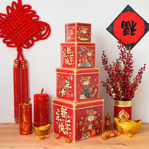 新年装饰用品2022虎年坐炮摆件商场酒店年会春节元旦布置堆头礼盒 商品图2