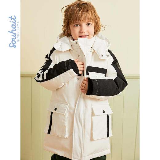 水孩儿男童羽绒服中长款外套冬新款中大男童加厚保暖 商品图1