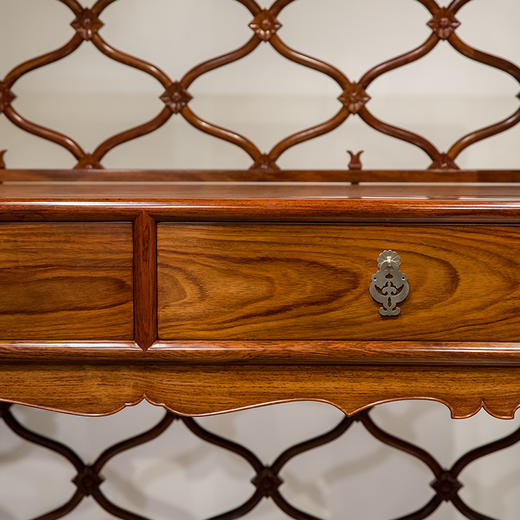 红木活扇带屉双层架格（一对） 商品图2