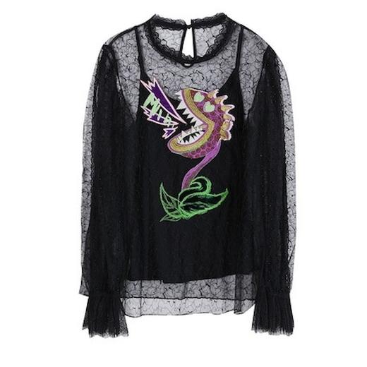 MIIDII谜底2022春新款高订款圆领蕾丝上衣女刺绣221GS0122 商品图4