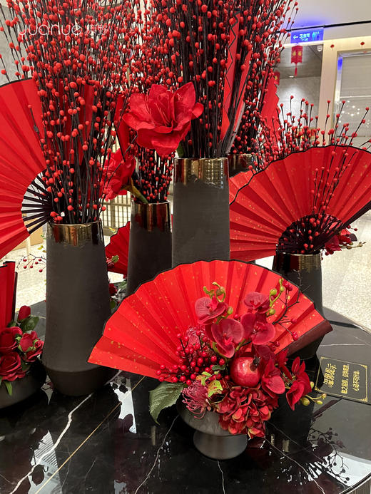 新年装饰花高档酒店大堂仿真花摆件圆桌大厅别墅售楼商场会所假花 商品图3