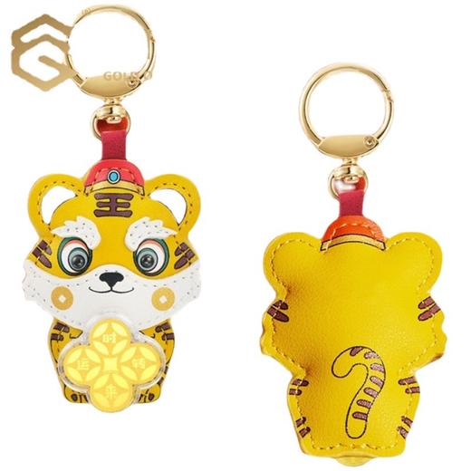 【赚赚虎-可以把玩旋转-好看又解压】2022虎年金箔时来运转赚赚虎钥匙扣配件包包挂件挂饰车挂礼品 商品图3