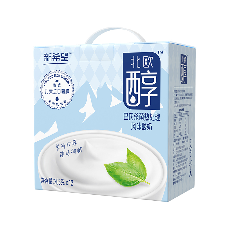 新希望北欧醇巴氏杀菌热处理风味酸奶205g*12